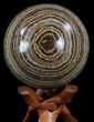 Polished, Banded Aragonite Sphere - Morocco #56985-1
